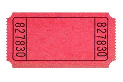 Blank red ticket isolated